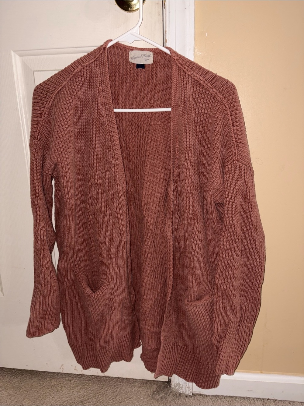 Universal Thread Open-Front Chunky Cardigan in Dusty Rose